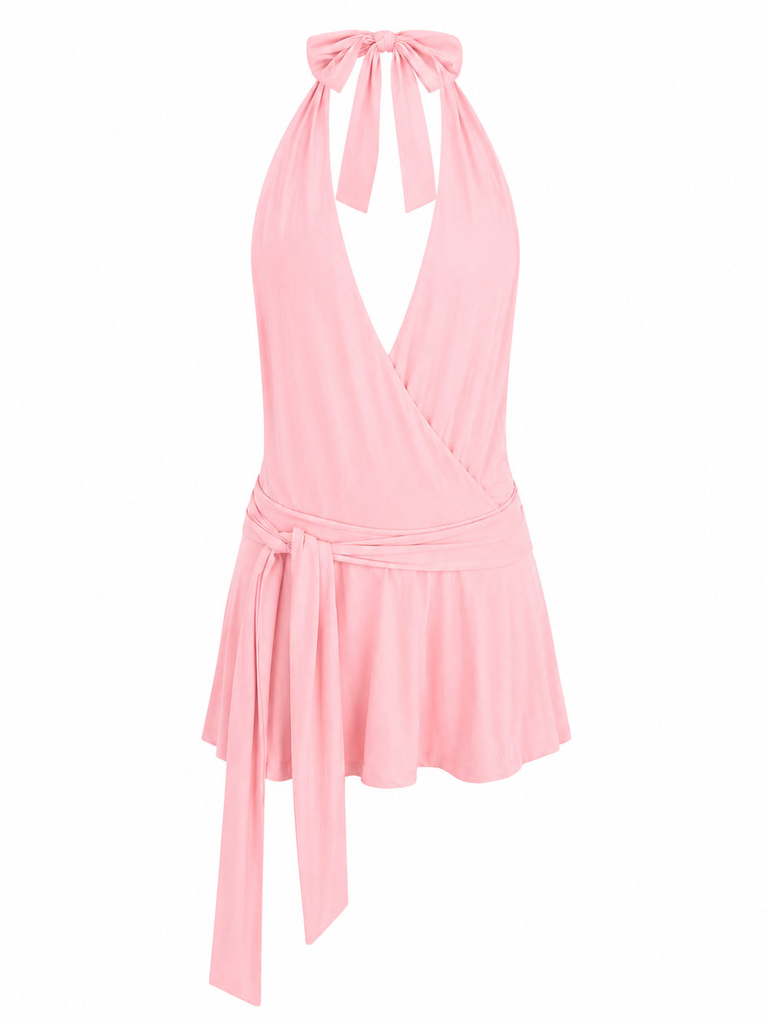 Pink mini halter dress