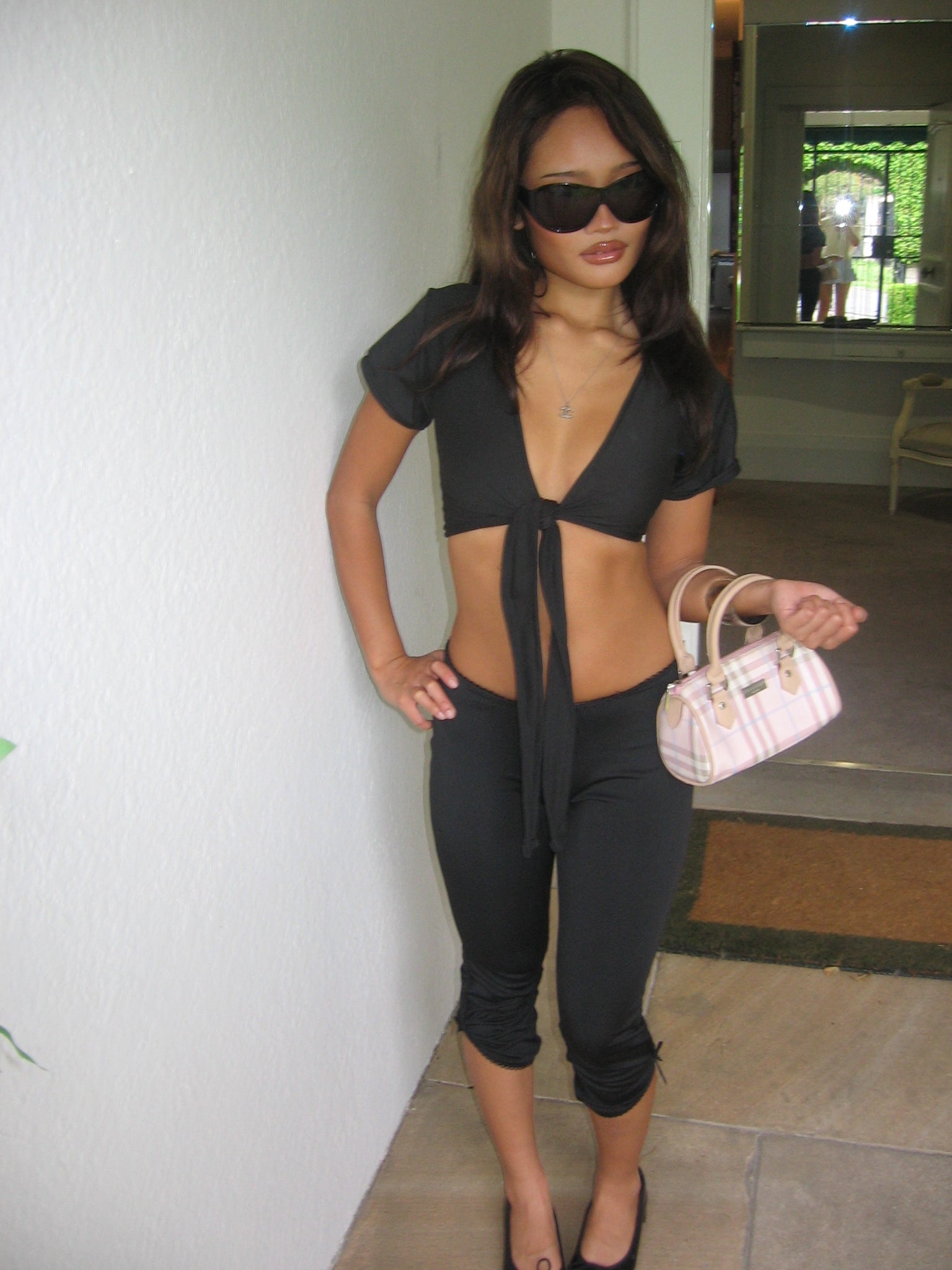 Porcia black wrap top
